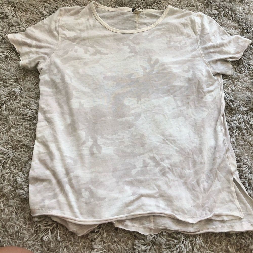 Free people white camo tee shirt